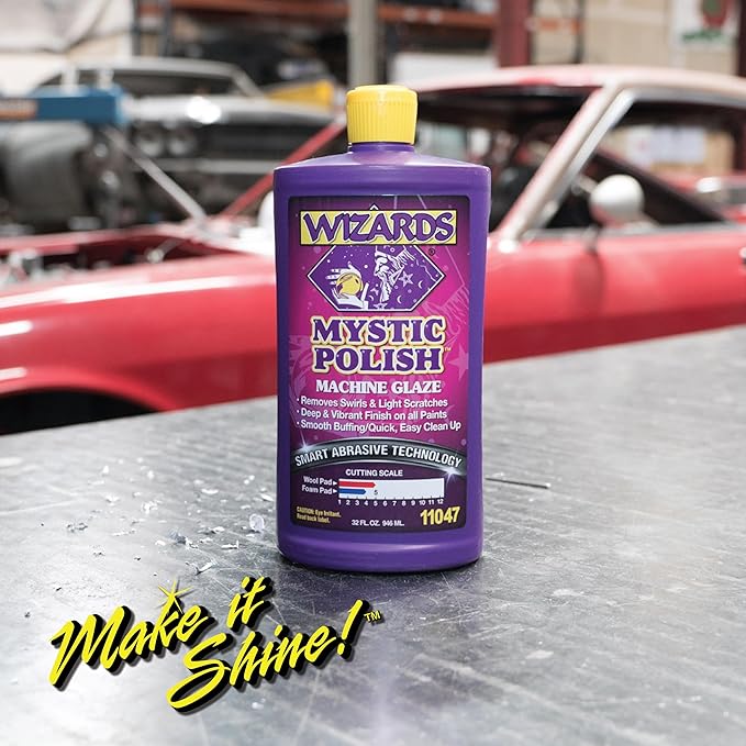 Wizards Mystic Polish Machine Glaze - Cutting Compound and Polish with Smart Abrasive Technology - Professional Car Scratch Remover - Water-Based Polishing Compound for Car Detailing Kit - 32 oz