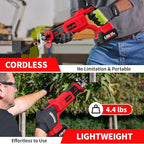 Reciprocating Saw Cordless, 0-3500 SPM Power Reciprocating Saw, Tool-Free Blade Change, Brushless Recipro Saws with 2 * 4.0Ah Battery & 4 Blades, Cordless Saw for Wood/Metal/Plastic Cutting