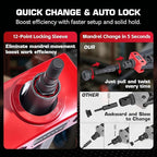 14" Rivet Nut Tool Kit, Heavy-Duty Rivnut/Nutsert Tool with 7 Mandrels (M6, M8, M10, 1/4"-20×2, 5/16"-18, 3/8"-16) & 70 Rivet Nuts, Rugged Rivnut Tool Kit with Carrying Case (14" Rivet Nut Tool Kit)