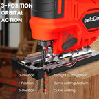 Jig Saw for Milwaukee 18V Battery, Cordless Jigsaw with LED Work Light, 0°-45°Bevel Cuts, 3 Orbital Settings for Straight/Curve/Bevel/Circle Cutting(Battery not Included)