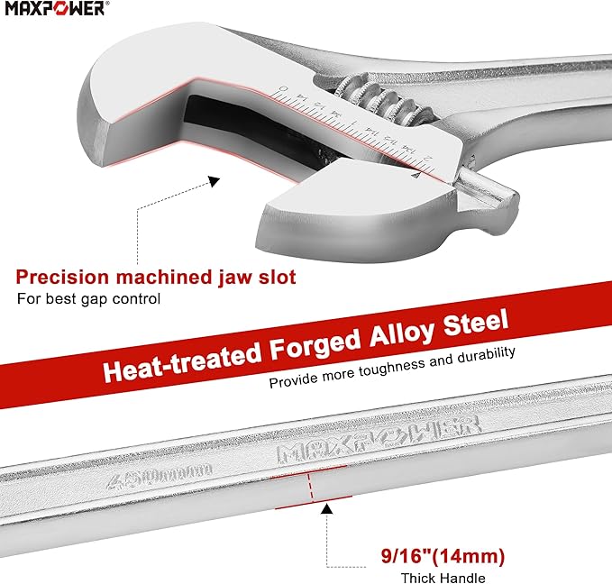 MAXPOWER Adjustable Wrench 18 inch