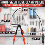 Radiator Hose Clamp Pliers Automotive – Corrosion-Resistant Hose Clamp Tool with Non-Slip Polymer Coating, Tension & Ratchet Locking Mechanisms – Reliable, Easy to Use, Time-Saving for Car Repairs