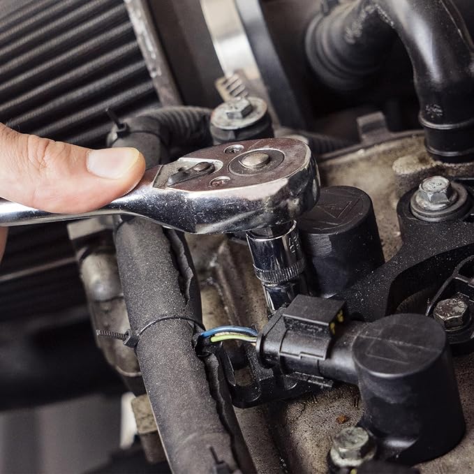 Egofine 10PCS 1/2” Drive Standard Socket Set,Shallow Socket Set,Metric Socket Set（10mm-21mm,6 Point Socket Set With Hanging Bracket,Cr-V Steel