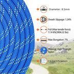 AOLEBA 8.5mm Static Climbing Rope, Outdoor Rock Climbing Ropes, Heavy Duty Rappelling Rope for Fire Rescue, Escape, 10M(32Ft) 20M(64Ft) 30M(96Ft) Ice Climbing Equipment & Parachute Accessories