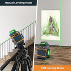 CIGMAN Laser Level 360 Self leveling, Rechargeable 3X360° Laser Level for Picture Hanging, Construction Laser, Remote Control & Magnetic Bracket,100FT Working Distance