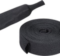 2 in 1 Heat Shrink Braided Sleeving 3/8 inch Cloth Wiring Harness Loom Abrasion Resistant Sleeve for Protection Cable/Sheath (10mm ID-29ft)