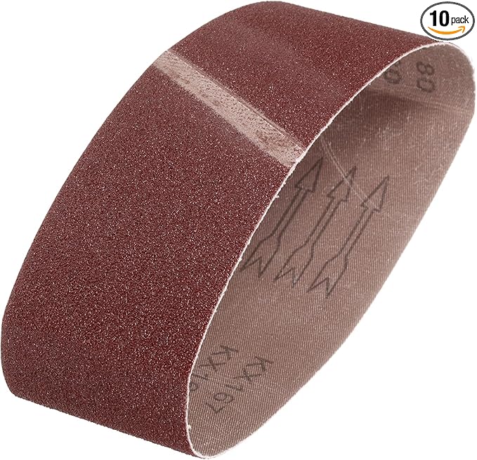 HARFINGTON 4 x 24 Inch Sanding Belts, 10 Pcs 80 Grits Aluminum Oxide Abrasive Belt Sander File Belt for Woodworking, Metal Polishing, Knife Sharpener