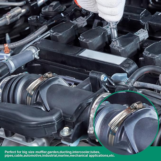 20FT Hose Clamps,304 Stainless Steel Hose Clamp Assortment Kit DIY Metal Strapping with Holes+10 Fasteners,Adjustable Worm Gear Large Hose Clamps Metal Band Screw Clamp Straps for Pipe,Duct,Tube