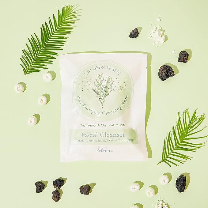 Daily 3 in 1 Facial Cleanser, Exfoliator and Wash-off Mask, Vegan, Cruelty Free, Plastic Free, Travel Friendly, 1 Month Supply Refill (60 Tablets) (Purifying)-VeraVaultWomen