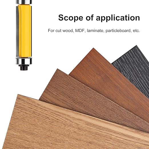 1-1/2 Inch Flush Trim Top and Bottom Bearing Router Bit 1/4-Inch Shank