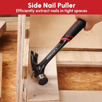 ARROW 16 oz Straight Claw Hammer, Rip Claw Hammer with Side Nail Puller, Milled Face & Shock Absorbing Grip, One-piece Forged Hammer