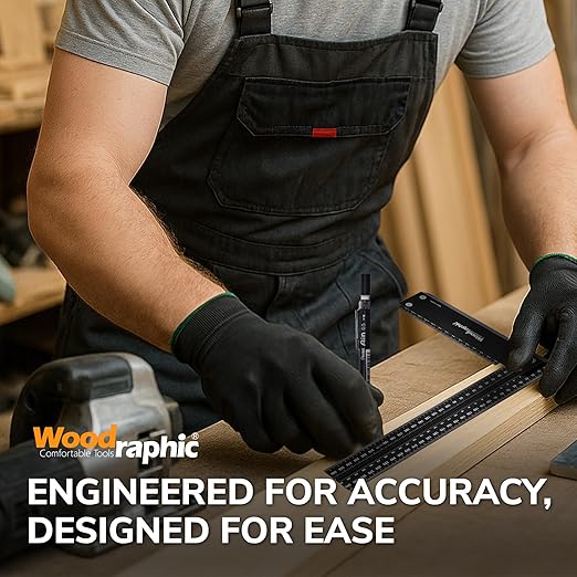 Precision Square Ruler for Measuring and Marking - Aluminum Steel Framing Tool for Professional Carpentry Use (8 Inch (New))