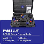 AMZCNC Electric Hydraulic Cable Lug Crimping Tool, 12 AWG to 2/0 AWG Terminal, Cable, Wire Electric Crimper Tool Kit, Battery Crimp Tool Kits with 20 Dies(12AWG~00AWG)