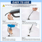 Snake Drain Hair Removal Tool - 23FT Reusable 72A Carbon Steel Drain Snake Hair Drain Clog Remover with Drill Adapter for Kitchen, Bathroom, Shower Sink - Removes Hair, Pet Fur, Leaves, Toilet Paper