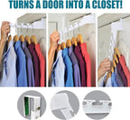 Wonder Hanger Over The Door 2-Pack Organizer for Clothes Hangers, Space-Saving Cascading Hanger Hooks, White
