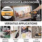 ROMECH 350W Heat Gun with 2 Nozzles, Dual Temp Heat Gun 400°F-660°F, Fast Heat Hot Air Gun with Overload Protection for DIY Craft Embossing Shrink Wrapping (Orange)