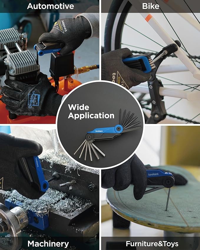 14PCS Folding Allen Wrenches Sets(Metric and SAE), Metric Allen Key Set 2mm- 6mm, SAE Hex Key Set 5/64”- 1/4", Folding Hex Keys for Home Repair and Bikes（EDC）