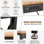 HABUTWAY Height Adjustable Workbench 48"x 24" 2000 Lbs Capacity Solid Wood Work Station Heavy-Duty Work Tables with Power Outlets for Garage Party Shop Office