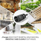 1-1/2 Inch Hole Saw with 1/2" Triangle Shank Quick Change Arbor, JTemgle Bi-Metal Hole Saw Heavy Duty Hole Cutting Tool for Cornhole Boards, Recessed Lights, Wood, Plastic, Drywall & Soft Metal