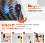 3 PCS Magnetic Garage Storage Hooks, Strong Magnetic Hooks Heavy Duty, Large Magnet Hooks for Hanging Heavy Duty Garage Tools and Garden Tools