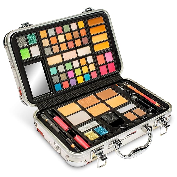 Makeup Kit Gift Set - 41 Eye Shadows, 7 Body Glitters, 1 Lip Liner Pencil, 1 Lipsticks, 4 Blushs, Eye liner pencil, 5 Concealers, 2 Lip Gloss, 5 Bronzers, Mirror-VeraVaultWomen