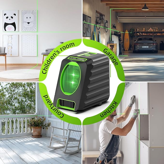 Huepar Box-1G Laser Level with Pulse Mode for Indoor & Outdoor Use, 150ft /150° Professional Self Leveling Green Laser Line Tool
