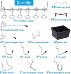 Pegboard Hooks Assortment, for Organizing Various Tools, with Pegboard Bins, 107 PCS, 48 of Which are Locks
