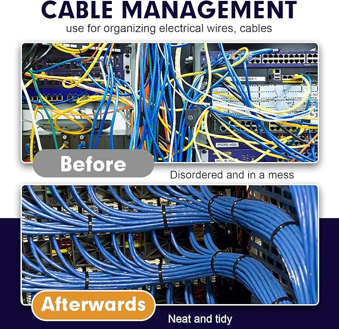 Zip Ties, RAZCC 1200pcs Black Cable Zip Ties 16 Inch, Heavy Duty Plastic Wire Ties with 50lb Tensile Strength, Self-Locking Black Nylon Tie Wraps for Indoor and Outdoor