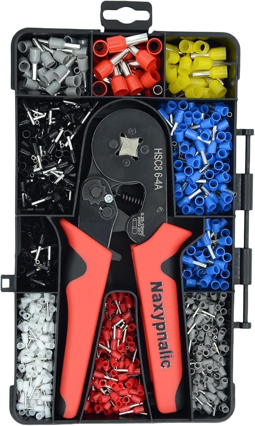 Wire Ferrule Crimping Tool Kit AWG 23-7,Ferrule Crimper Plier with 1200PCS Wire Ferrules Kit Wire End Terminals