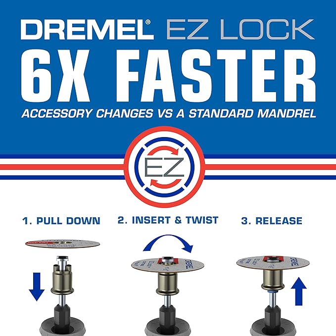 Dremel EZ686-01 EZ Lock Sanding and Grinding Rotary Tool Accessory Kit- Includes Sanding Discs/Bands and Grinding Stones- Perfect for Detail Sanding and Sharpening