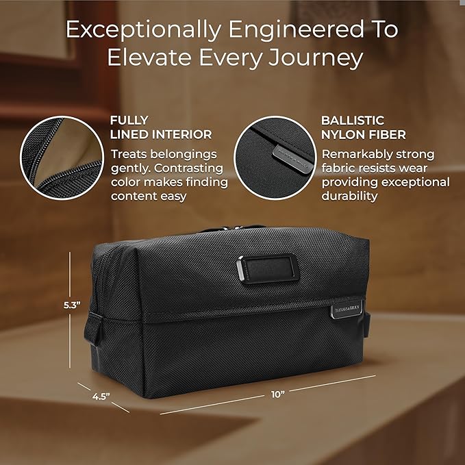 Briggs & Riley Toiletry Kit - Travel Bags for Women & Men, Organizer for Vacation, Dopp Kit for Bathroom Accessories, Makeup, & Skincare