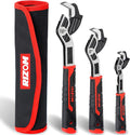 Rizom Pipe Wrench Set, 6” 8” 10” Self Adjusting Wrench, Plumbers Wrench with Self Tightening Function for 9/32”-1 3/8” (7-35mm) Pipe Fittings and Nuts