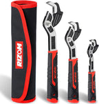 Rizom Pipe Wrench Set, 6” 8” 10” Self Adjusting Wrench, Plumbers Wrench with Self Tightening Function for 9/32”-1 3/8” (7-35mm) Pipe Fittings and Nuts