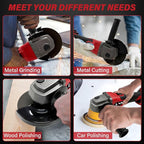 Cordless Angle Grinder for Milwaukee M18 Battery, 4-1/2" Brushless Grinder with 3 Variable Speed up to 8500 RPM Battery Powered Angle Grinder for Cutting, Grinding, Polishing (Tools Only)