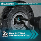 Libraton Inside Pipe Cutter for PVC Pipe, Internal Plastic Cutter Plumbing Tools Set with Deburring Tool, PVC Pipe Cutter Diamond Grit Cutting Wheel for Impact Drivers and Drills, PVC Cutter Tool