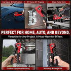 Rivet Gun Kit, Manual Pop Rivet Tool with 200 Rivets and 4 Drill Bits, 4 Tool-Free Interchangeable Rivet Heads, Heavy-Duty Hand Riveter with Sturdy Case for Metal, Plastic, Leather