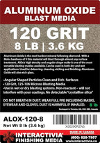 #120 Aluminum Oxide - 8 LBS - Fine Sand Blasting Abrasive Media for Blasting Cabinet and Blasting Guns.