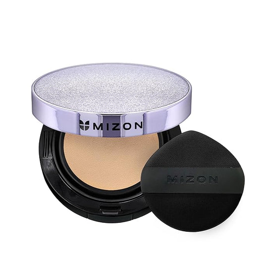 MIZON Vegan Collagen Cushion (15g/ 0.52 oz x 2 ea) Healthy and glowing look, Medium coverage compact with SPF38 PA++ Protection, Skincare and makeup INCLUDES REFILL (#21 Light Beige)-VeraVaultWomen