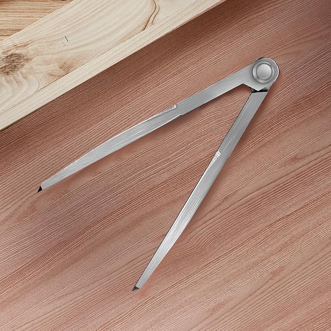 Alloy Leather Divider, Professional Navigation Divider Compass Geometry Tool, Metal Leather Work Scribe Tool Woodworking Drafting Carpenter Compass for Geometry