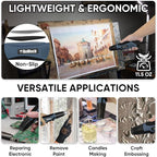 ROMECH 350W Heat Gun with 2 Nozzles, Dual Temp Heat Gun 400°F-660°F, Fast Heat Hot Air Gun with Overload Protection for DIY Craft Embossing Shrink Wrapping (Blue)