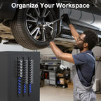 FivePears 3PCS 360° Socket Organizer Twist Lock,3/8 1/4 1/2 Socket Storage Rails, Premium Quality Socket Holders for Tool Box ，Tool Carts，Contains up to 40 Clips (Blue, Red and Black)