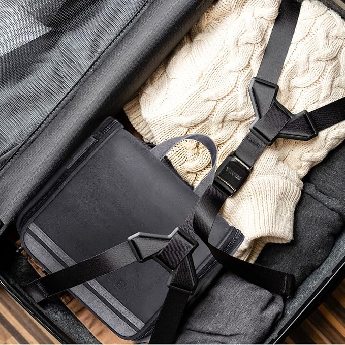 Hanging Toiletry Bag for Men VANCASE Vintage Leather Shaving Dopp Kit Medium Waterproof Travel Bathroom Bags Portable Shower Organizer