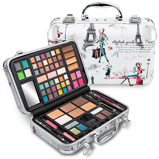 Makeup Kit Gift Set - 41 Eye Shadows, 7 Body Glitters, 1 Lip Liner Pencil, 1 Lipsticks, 4 Blushs, Eye liner pencil, 5 Concealers, 2 Lip Gloss, 5 Bronzers, Mirror-VeraVaultWomen