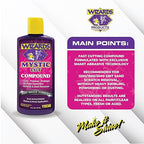 Wizards Mystic Cut Smart Abrasive for Auto Detailing Supplies - No Mess Scratch Remover for Vehicles - Water Based Cutting Compound - Removes Swirls, Defects, Fading, Water Spots - 8 oz