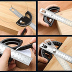 Protractor Angle Finder Carpenter Square Adjustable Aluminum Protractor Square and Angle Gauge for Carpenters & Woodworking Hobbyists with 0-180 Degrees Measuring Tool (12inch)