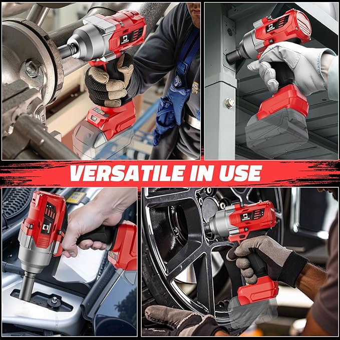 Cordless Impact Wrench 1/2 inch for Milwaukee 18v Battery – Brushless High Torque Impact Driver Gun with 750Ft-lbs Torque, LED Work Light, Ergonomic Design for Heavy-Duty Performance(no battery)