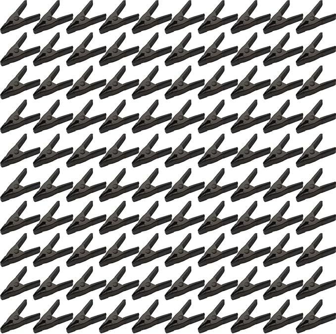 100 pcs. 2" Inch Spring Metal Clamps wholesale Bulk - All Black