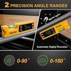 PREXISO Digital Level & Digital Protractor, 7 inch Angle Finder 0-90° & 0-180° Range, Electronic Bubble Inclinometer with Magnetic V-Groove & Audio Indicator for Woodwork, Saw & Home Drainage Leveling