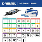Dremel 4300-9/64 Versatile Rotary Tool Kit with Flex Shaft - 9 Attachments & 64 Accessories - Ideal for Engraving, Etching, Sanding, and Polishing