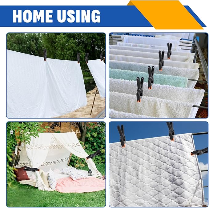 20 Pack 4.5 inch Plastic Spring Clamps, Black Heavy Duty Clips, Backdrop Clips, Woodworking Clamps, Plastic Clamps for Crafts, Backdrop Stand, Woodworking, Photography